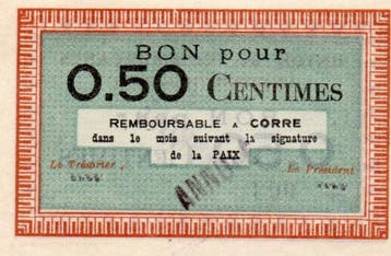 50 Centimes France Komitat 70 Corre Gutschein Fuer 50 Cen..., Postzegels en Munten, Verzenden