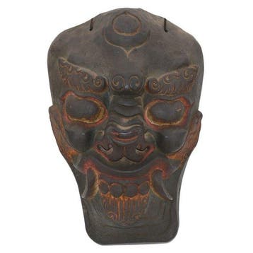Ceremoniëel masker van Dharmapala — Himalaya Boeddhistische, Antiek en Kunst