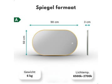 Mirlux Badkamerspiegel - LED Verlichting & Verwarming -, Huis en Inrichting, Overige Huis en Inrichting, Verzenden, Nieuw
