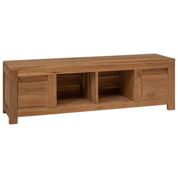 vidaXL TV-kast 110 x 30 x 35 cm Naturel Massief Teakhout, Minder dan 50 cm, Verzenden, Teakhout, Nieuw