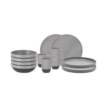 Travellife Vita serviesset grey 12-delig (Serviesgoed), Ophalen of Verzenden, Nieuw