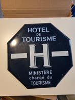 office - Antieke plaat voor een toeristisch hotel. - Emaille