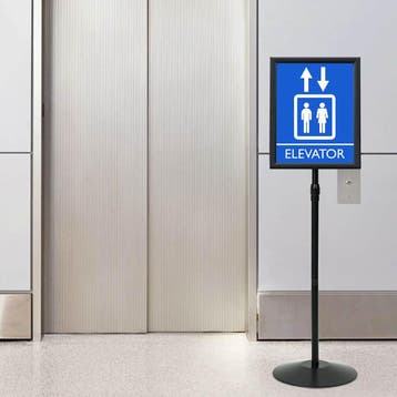 vidaXL Pedestal Posterstand a3 PVC en staal Zwart, Verzenden, Nieuw