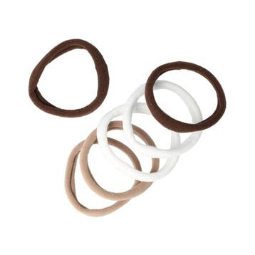 Haarelastieken Basic - Endless Armband - Bruin Wit  - Set, Nieuw