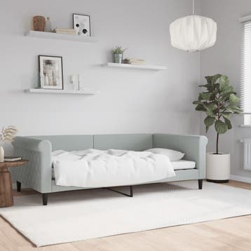 vidaXL Slaapbank 100x190 cm fluweel lichtgrijs, 100 cm, Eenpersoons, Verzenden, Nieuw