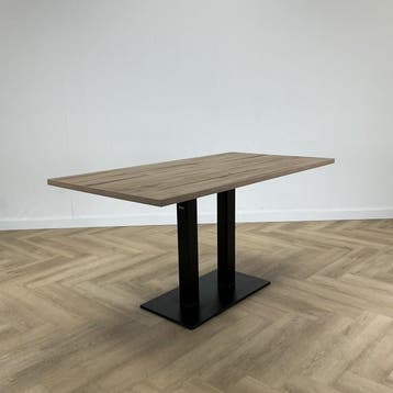 Vervoort kantinetafel 150x80 cm,  eiken - zwart, Ophalen of Verzenden, Gebruikt, Bureau