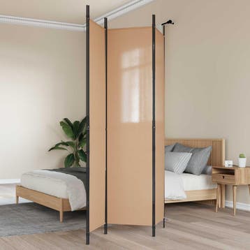 vidaXL 3-Panel Room Divider Beige 150 x 220 cm Stof, Huis en Inrichting, Woonaccessoires | Kamerschermen, Verzenden, Nieuw
