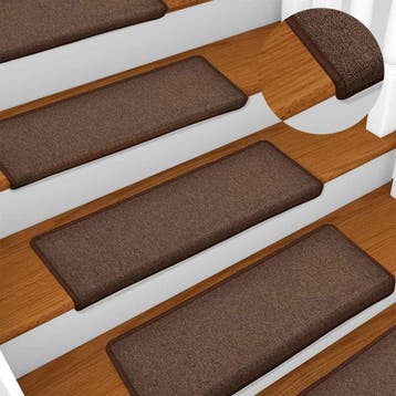 vidaXL Trapmatten 15 st 65x21x4 cm Bruin Rechthoekige Rand, Verzenden, Nieuw