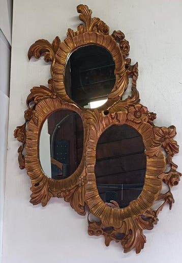 Spiegel - Hout - Rococo-drieledige spiegel