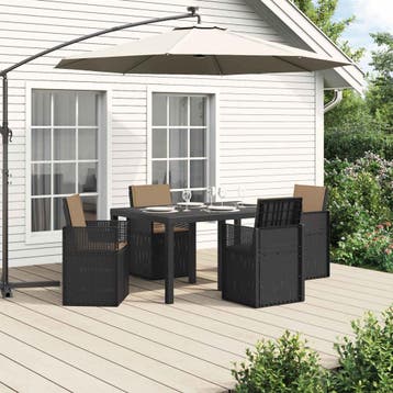 vidaXL Tuin eettafelset 5 st Antracietkleurig en taupe PP, Verzenden, Nieuw, Textileen, 5 zitplaatsen