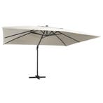 vidaXL Zweefparasol met LED en aluminium paal 400x300 cm, Tuin en Terras, Parasols, Verzenden, Nieuw, Meer dan 4 meter, Zweefparasol