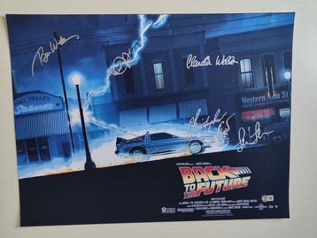 Back to the Future - 5x Cast Signed Large Poster Photo, Nieuw