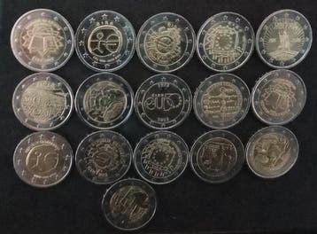 Ierland, Oostenrijk. 2 Euro 2007/2023 (16 coins) (Zonder