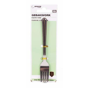 Benson Stijlvolle gebaksvorkjes - chroom - set van 4 - du..., Ophalen of Verzenden, Nieuw