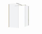 Douchewand 2 zijwanden Silvo Helder glas Mat Goud, Verzenden, Nieuw