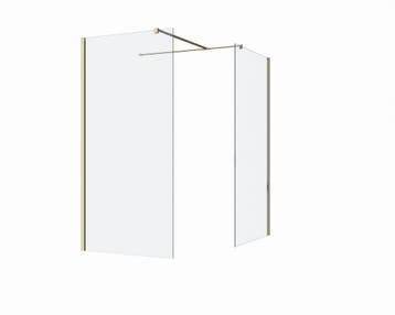 Douchewand 2 zijwanden Silvo Helder glas Mat Goud, Verzenden, Nieuw