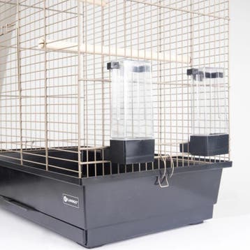 Vogelkooi Flamingo Marja Taupe/Zwart – Parkietenkooi met.., Verzenden, Nieuw, Metaal, Vogelkooi