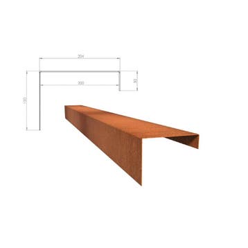 Cortenstaal u-profiel 230x20,4x15cm, Tuin en Terras, Bielzen en Borders, Overige materialen, Minder dan 25 cm, Border, Minder dan 25 cm
