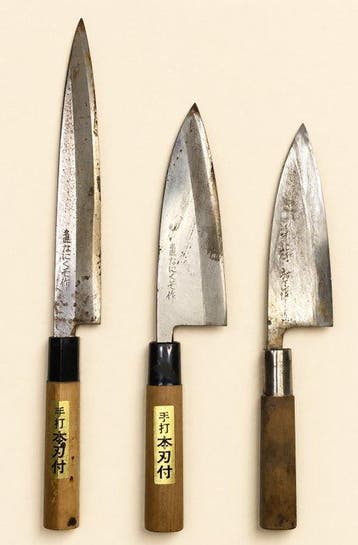 Keukenmes - Staal, Hout - Japan - Signed Blades