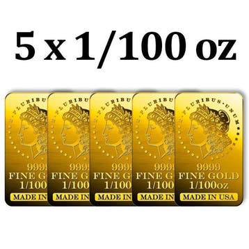 5 x 1/100 Troy Ounce - Goud .999 - European Mint, Estonia, 5