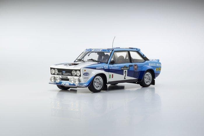 Kyosho 1:18 - Model sportwagen - Fiat 131 Abarth Team Fiat, Hobby en Vrije tijd, Modelauto's | 1:5 tot 1:12
