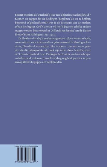 De filosofie van het alsof 9789086840724 Hans Vaihinger, Verzenden, Zo goed als nieuw, Hans Vaihinger