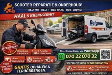 Scooter Reparatie, Onderhoud Haal en Brengservice, Fietsverhuur, Fietsreparatie