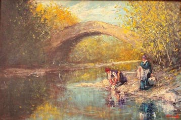 Mario Borelli (XX) - Donne in riva al fiume