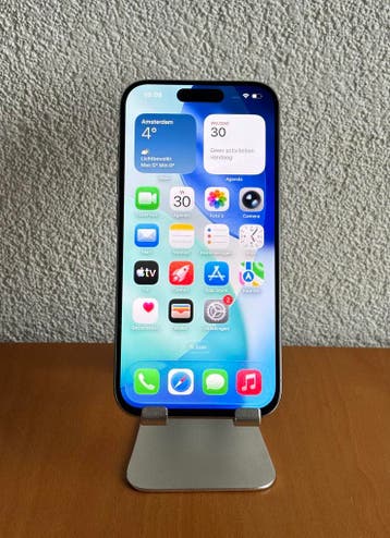 Apple iPhone 15 Pro 128GB Wit / Garantie / Nette staat, 128 GB, Wit, Refurbished, Ophalen of Verzenden