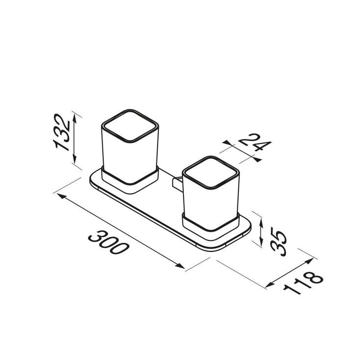 Glashouder Met Planchet Dubbel Geesa Shift Zwart Met, Doe-het-zelf en Verbouw, Sanitair, Ophalen of Verzenden