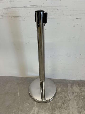 Afzetpaal Afzetband zilverkleurig met trekband 200 cm Horeca, Ophalen of Verzenden