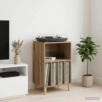 vidaXL Draaitafelstand Artisanaal eiken 47 x 39,5 x 74,5 cm, Verzenden, Nieuw