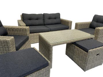 6-persoons Loungeset Garonne Forest Grey | Incl. tafel, Ophalen of Verzenden, Nieuw, 6 zitplaatsen