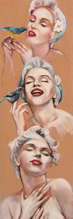 Louis Nagelkerke (1949) - Vrouw met vogel