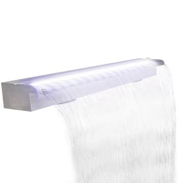 vidaXL Zwembadwaterval met LED-verlichting 110 cm roestvrij, Tuin en Terras, Verzenden, Nieuw