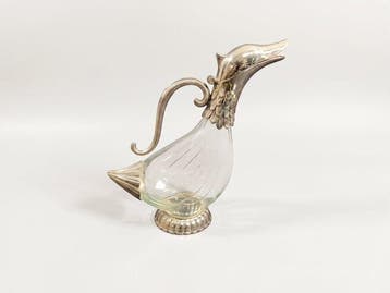 Silea - Karaf - Glas, Verzilverd metaal