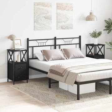 vidaXL Nachtkastje 2 st Zwart Eiken 34 x 35,5 x 70 cm, Minder dan 45 cm, Verzenden, Nieuw, 70 cm of meer