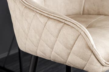 Design barkruk EUPHORIA champagne grijs fluweel zwart, Ophalen of Verzenden, Nieuw