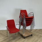 Kush + Co set van 8 stuks koppelbare zaalstoelen met kar,, Ophalen of Verzenden, Gebruikt, Stof, Vijf, Zes of meer stoelen