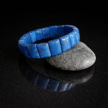 Armband van natuurlijke lapis-lazuli met pyriet- en