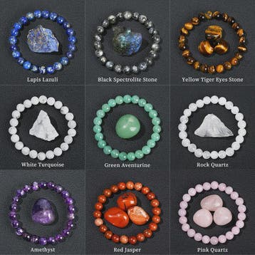 Natuurstenen Kralen Armband - Lapis Lazuli, Amethist, Rozenk, Verzenden, Nieuw