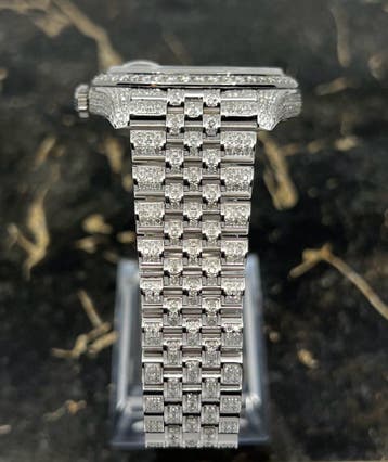 Rolex Datejust 41 - Black Dial -126300 - Iced Out - Diamonds, Staal, Polshorloge, Nieuw, Rolex