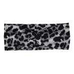 Haarband Twist 9cm – Panterprint – Jersey Stof – Grijs Zwart, Nieuw