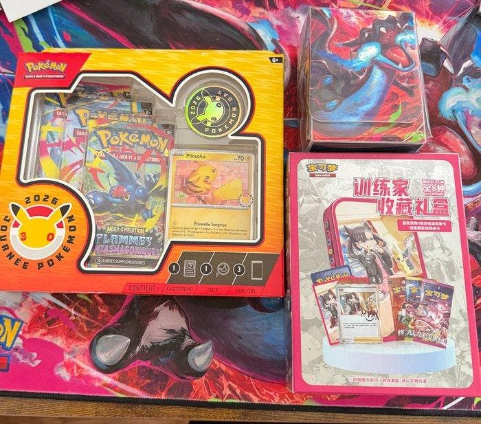 Pokémon-Sammelkartenspiel: 3er-Pack Mega-Entwicklung – Fatale Flammen
