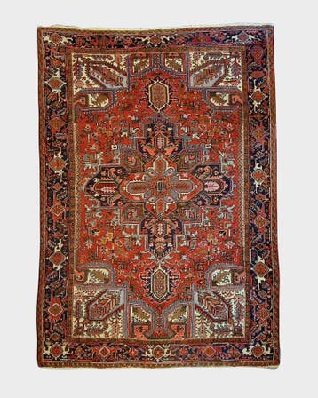groot Perzisch tapijt Heriz 365x255 Wollen vloerkleed Iran, 200 cm of meer, Bruin, Zo goed als nieuw, 200 cm of meer
