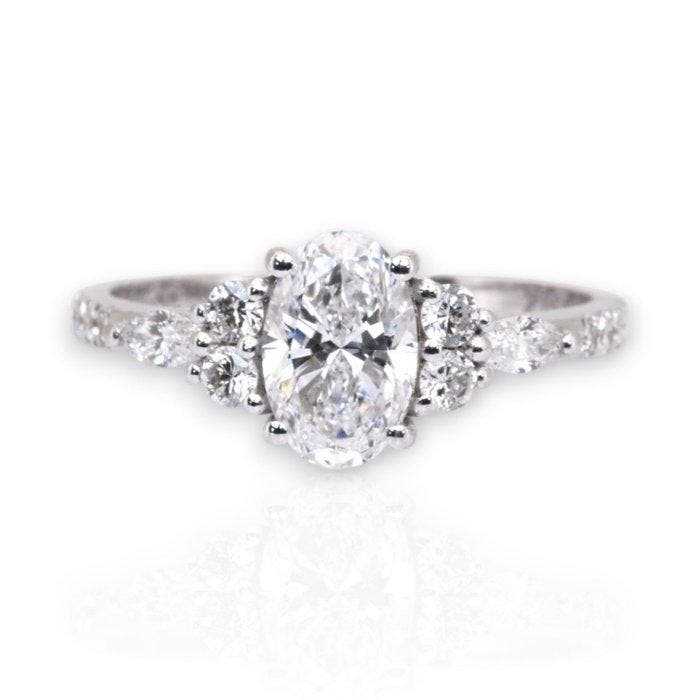 Ring - 18 karaat Witgoud - 1.41ct. tw. Diamant (Natuurlijk), Sieraden, Tassen en Uiterlijk, Ringen