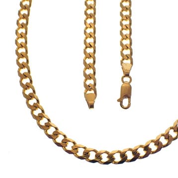 8 karaat wijde gourmetschakel ketting, Ophalen of Verzenden, Gebruikt, Geel, Goud