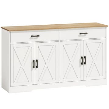 Sideboard Buffetkast, 140 Cm Boerderij Keukenkast Met 2 Lade, Huis en Inrichting, Verzenden, Nieuw