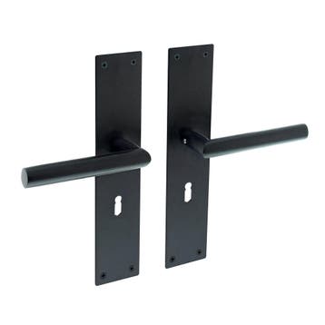 Deurklink jura schild zwart 250x55x2mm sleutelgat 56mm -..., Ophalen of Verzenden, Nieuw, Rvs, Klink of Kruk