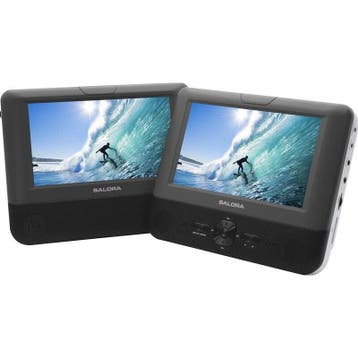 Salora DVP7047TWIN Draagbare DVD-speler met Dubbel Scherm, Verzenden, Zo goed als nieuw